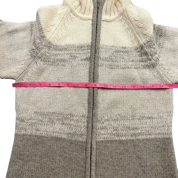 Patagonia 100% Lambswool Zip Up Sweater Jacket Cardigan | Taupe & Cream | Size S - Picture 6 of 7